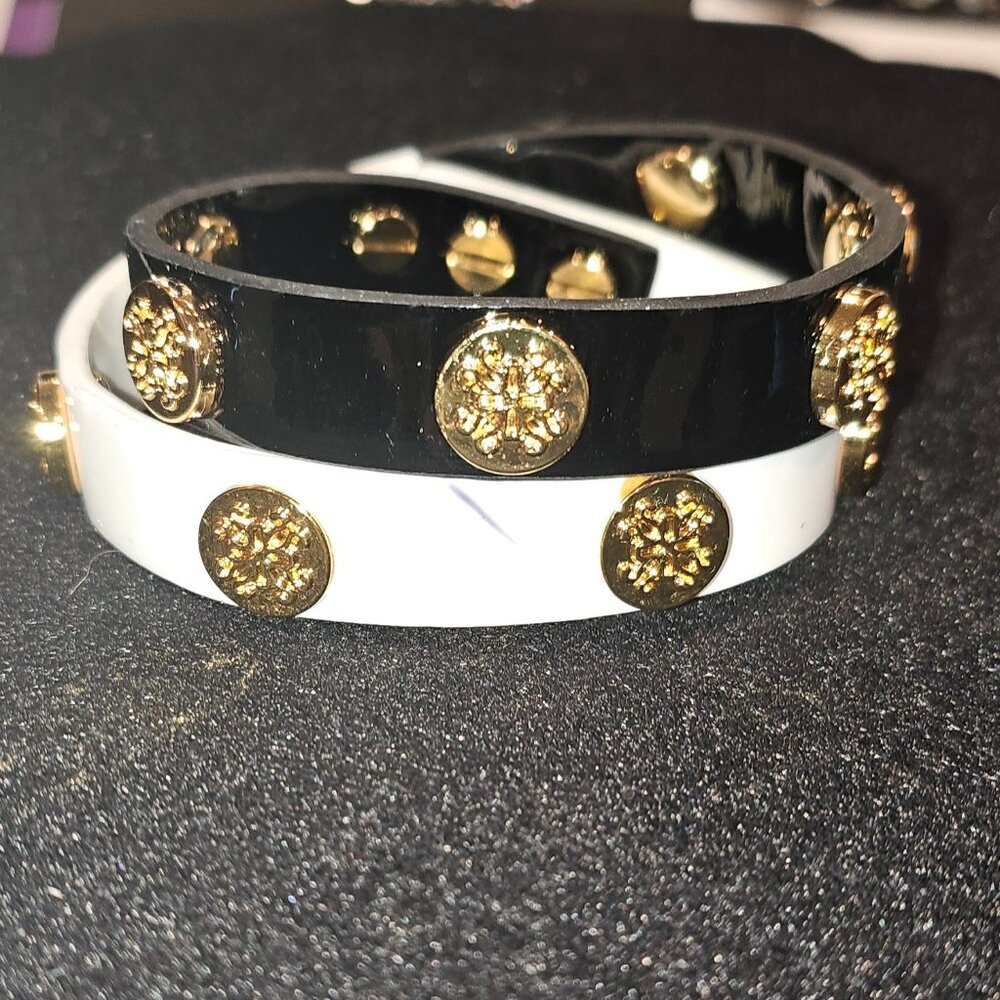 Rustic Cuff Eclipse Double Wrap Black, White, & G… - image 1